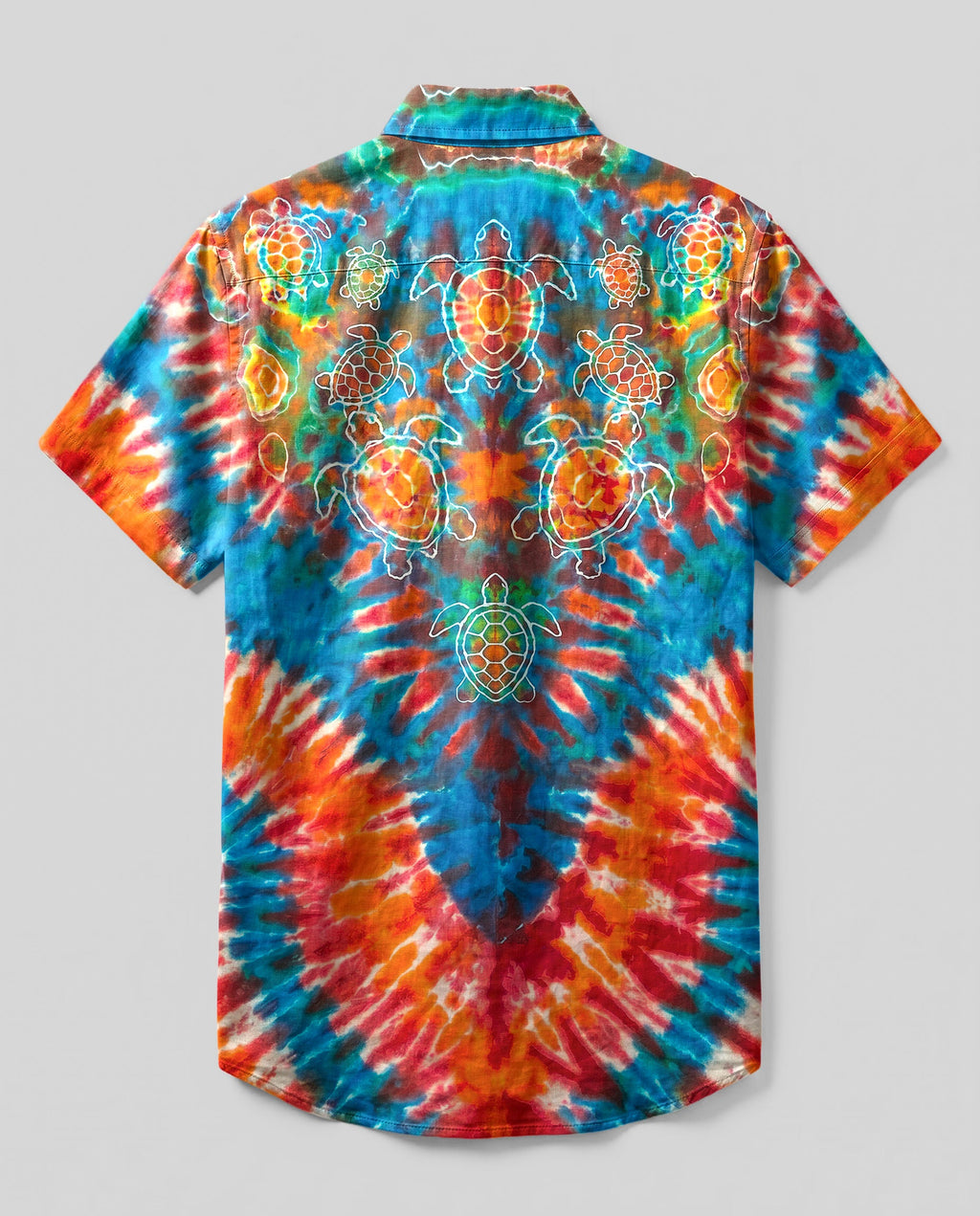 PSYCHEDELIC TURTLE SWIRL BUTTON-DOWN COLLAR SHIRT - RI0306261