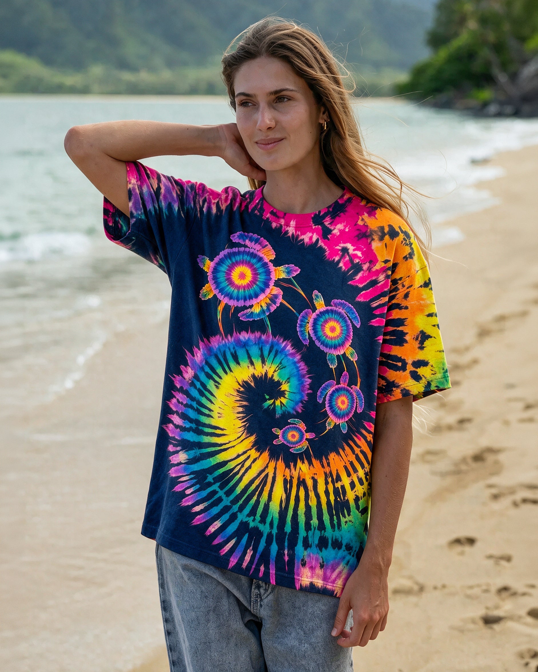 RAINBOW SEA TURTLE SPIRAL ALL OVER PRINT - RI1407262