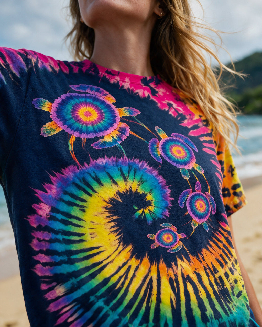 RAINBOW SEA TURTLE SPIRAL ALL OVER PRINT - RI1407262