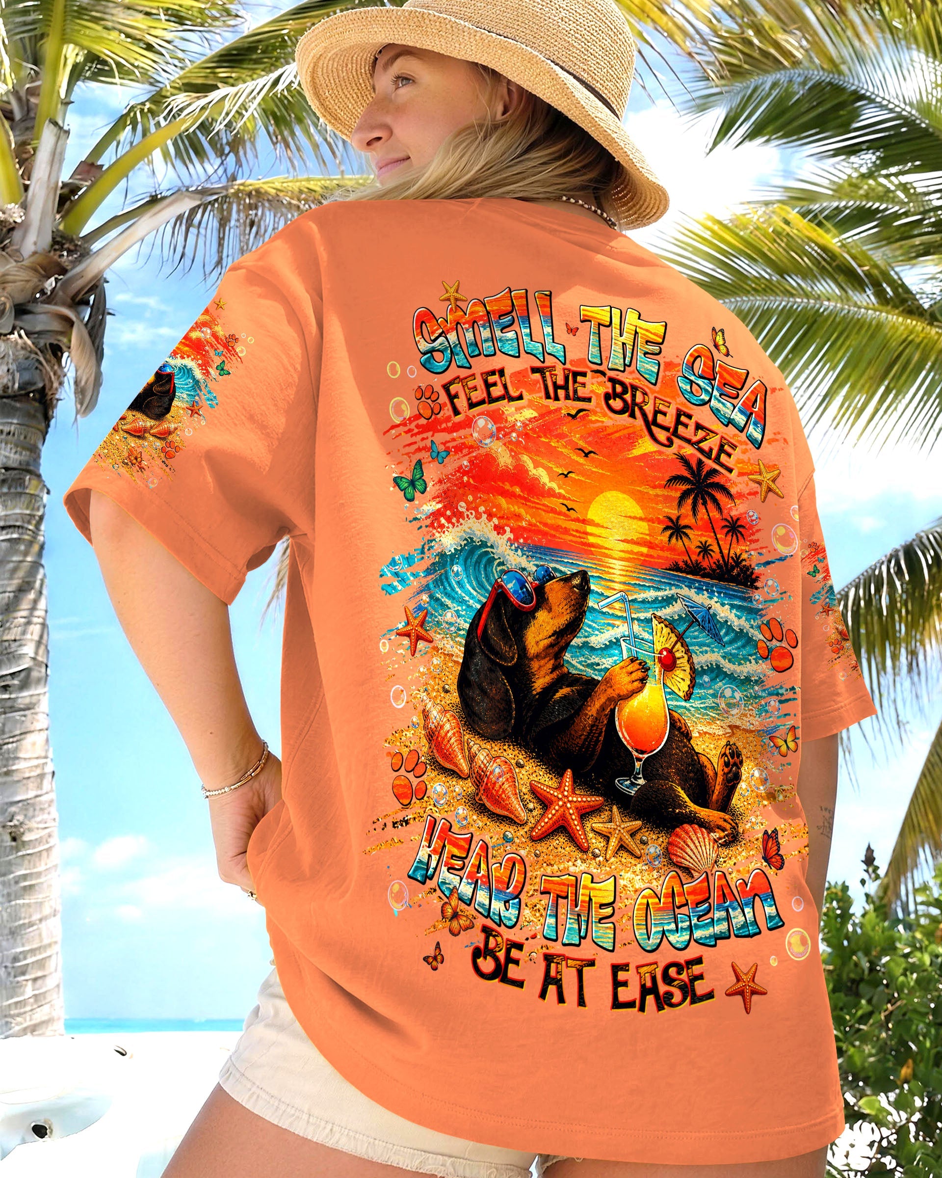 SMELL THE SEA FEEL THE BREEZE DACHSHUND DOG ALL OVER PRINT  - TLNT0506263