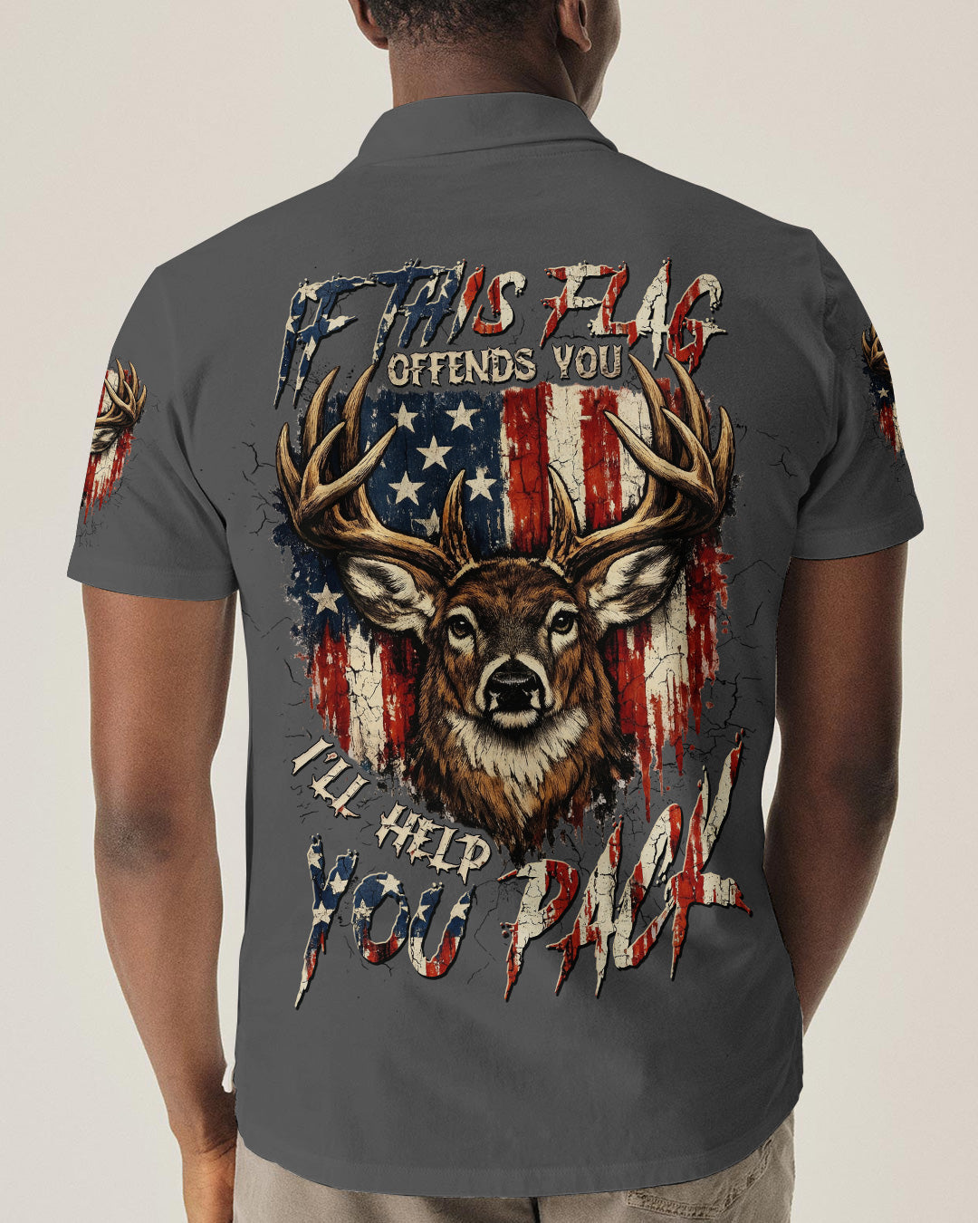 IF THIS FLAG OFFENDS YOU I'LL HELP YOU PACK DEER HUNTING  ALL OVER PRINT - TLTW0804262