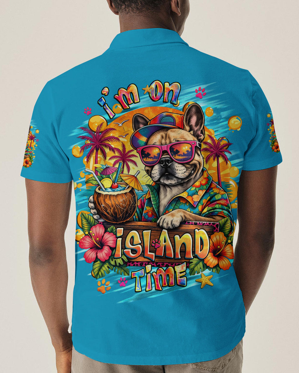 I'M ON ISLAND TIME FRENCH BULLDOG ALL OVER PRINT - TLHG2105262