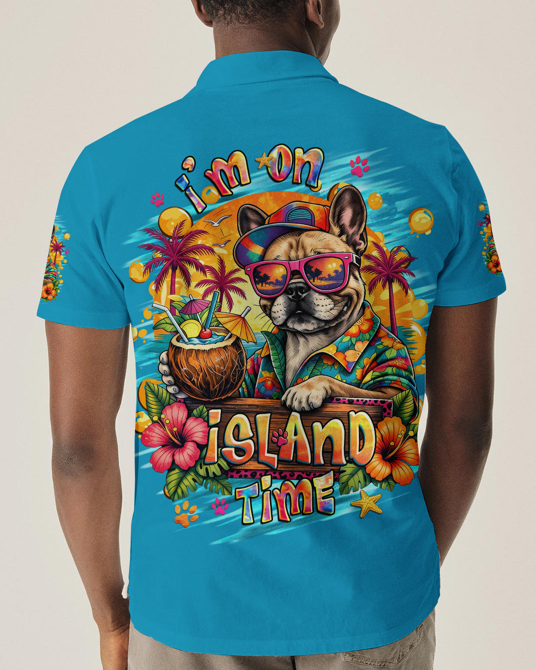 I'M ON ISLAND TIME FRENCH BULLDOG ALL OVER PRINT - TLHG2105262
