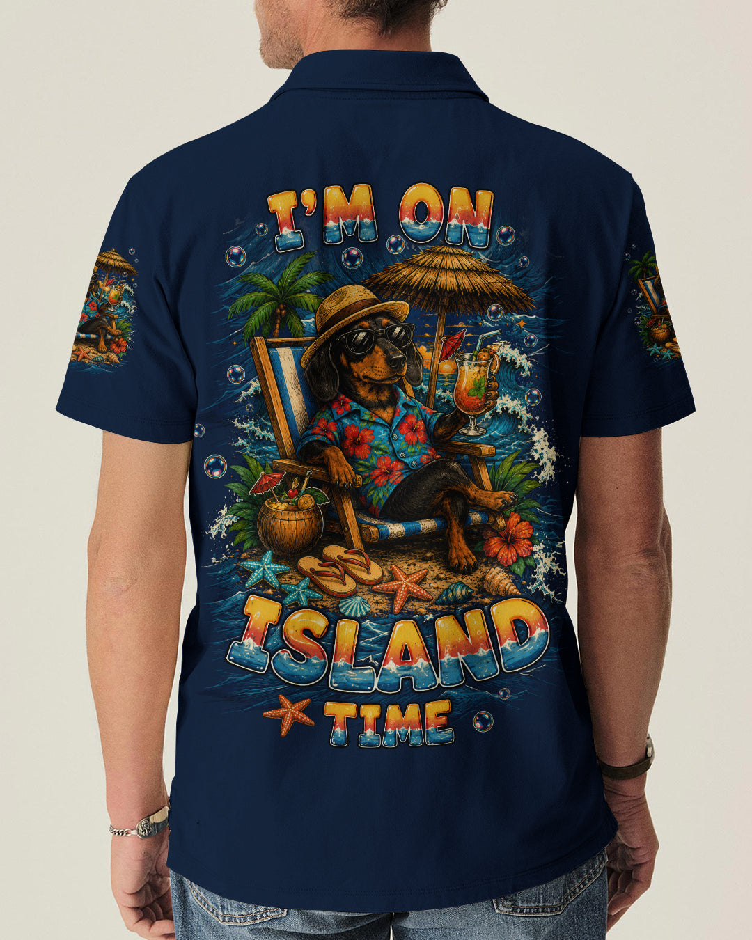 I'M ON ISLAND TIME DACHSHUND DOG ALL OVER PRINT  - TLTW0206261