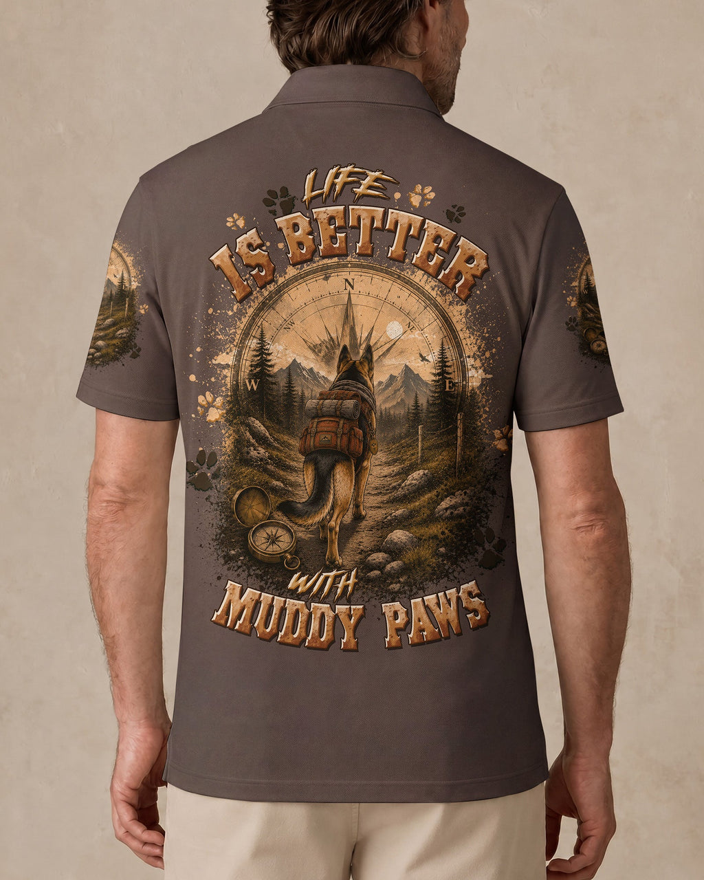 LIFE IS BETTER WITH MUDDY PAWS GERMAN SHEPHERD DOG ALL OVER PRINT - TLTW0607262