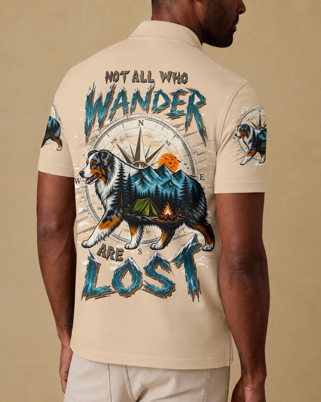 NOT ALL WHO WANDER ARE LOST AUSTRALIAN SHEPHERD DOG ALL OVER PRINT - TLTW0907263