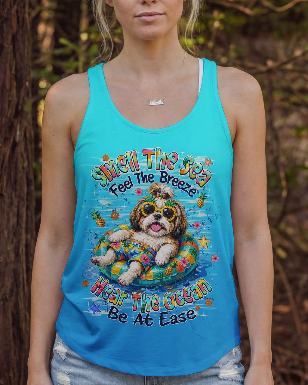 SMELL THE SEA FEEL THE BREEZE SHIH TZU DOG ALL OVER PRINT - TLHN0506263