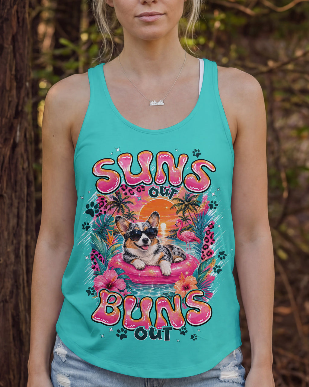 SUN'S OUT BUNS OUT CORGI DOG ALL OVER PRINT - TYPQ1306263