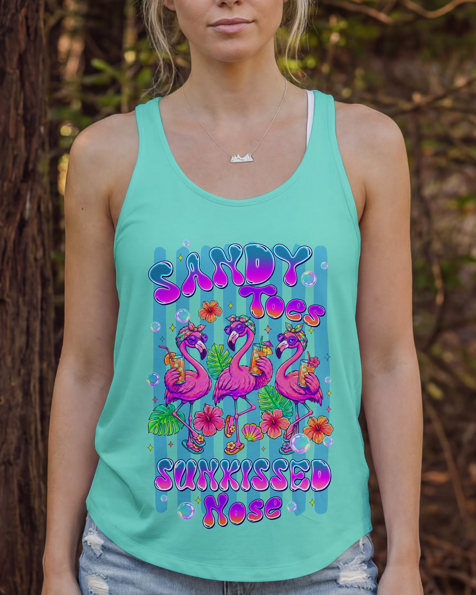 SANDY TOES SUNKISSED NOSE FLAMINGO ALL OVER PRINT  - TLTW1906261