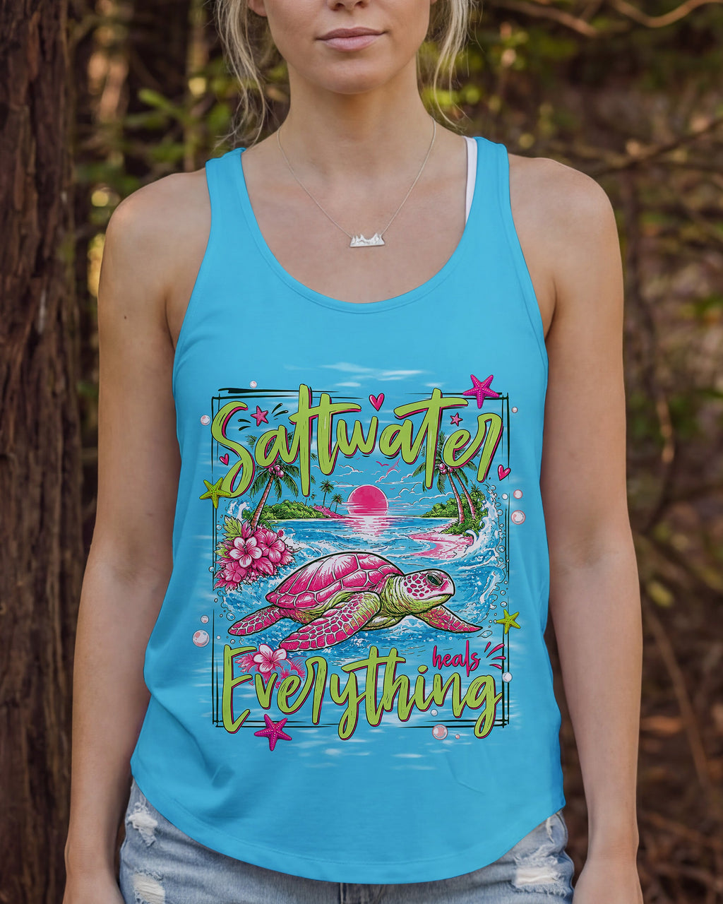 SALTWATER HEALS EVERYTHING TURTLE ALL OVER PRINT  - TLNT1107261