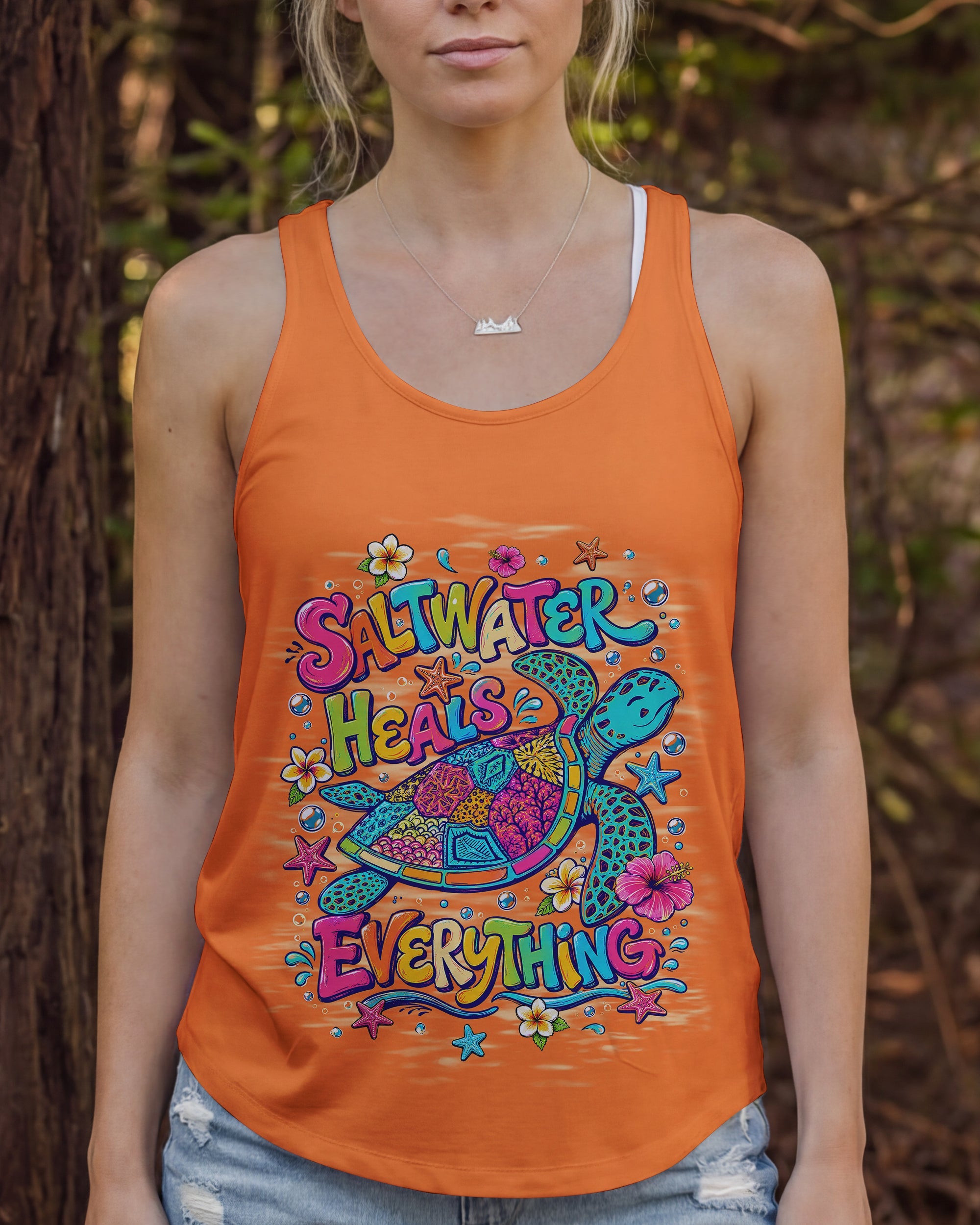 SALTWATER HEALS EVERYTHING TURTLE ALL OVER PRINT   - TLNT1306263