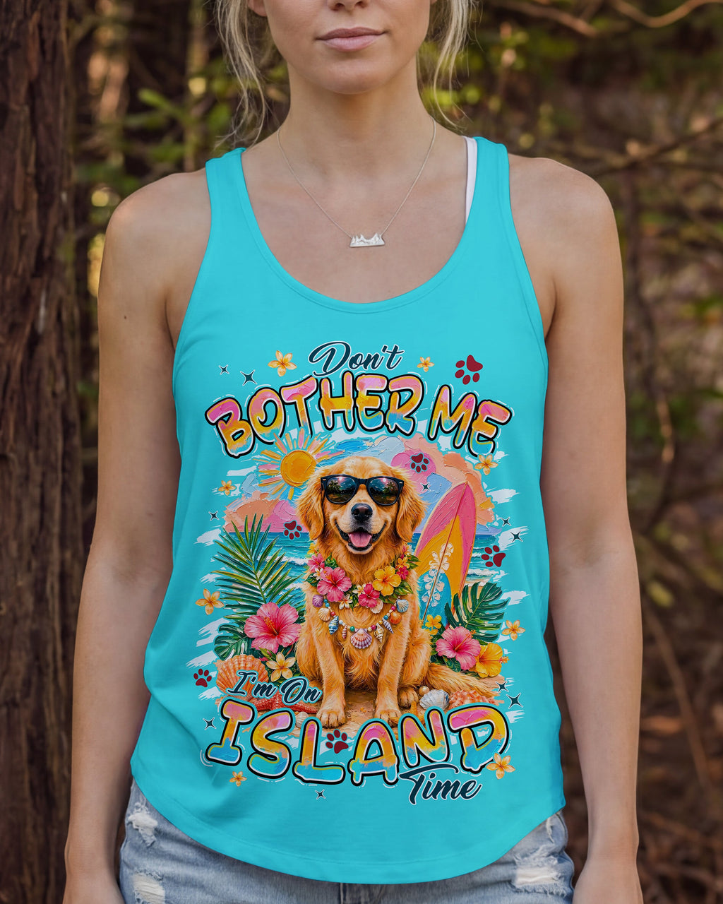 I'M ON ISLAND TIME GOLDEN RETRIEVER DOG ALL OVER PRINT - TYPQ1206263