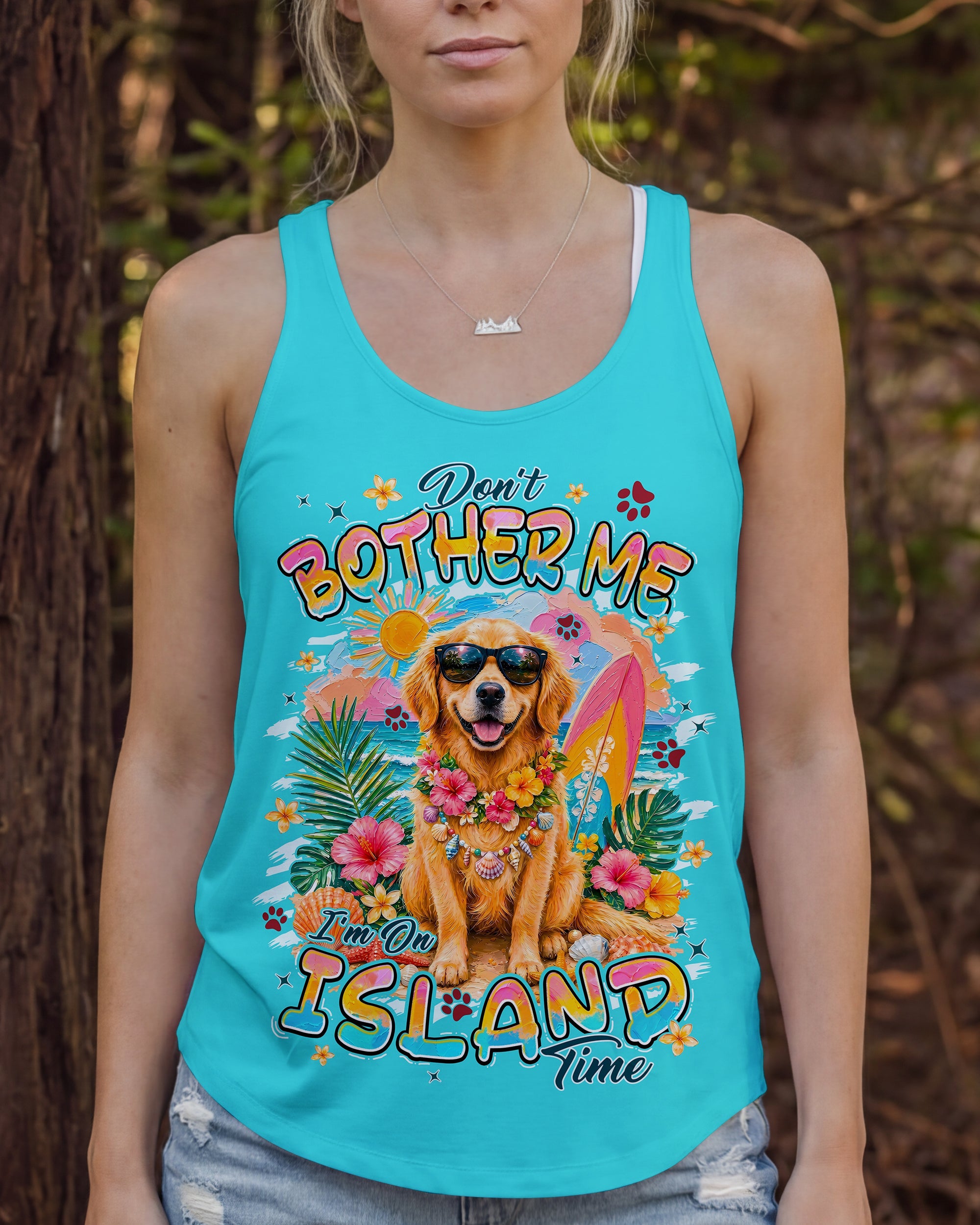 I'M ON ISLAND TIME GOLDEN RETRIEVER DOG ALL OVER PRINT - TYPQ1206263