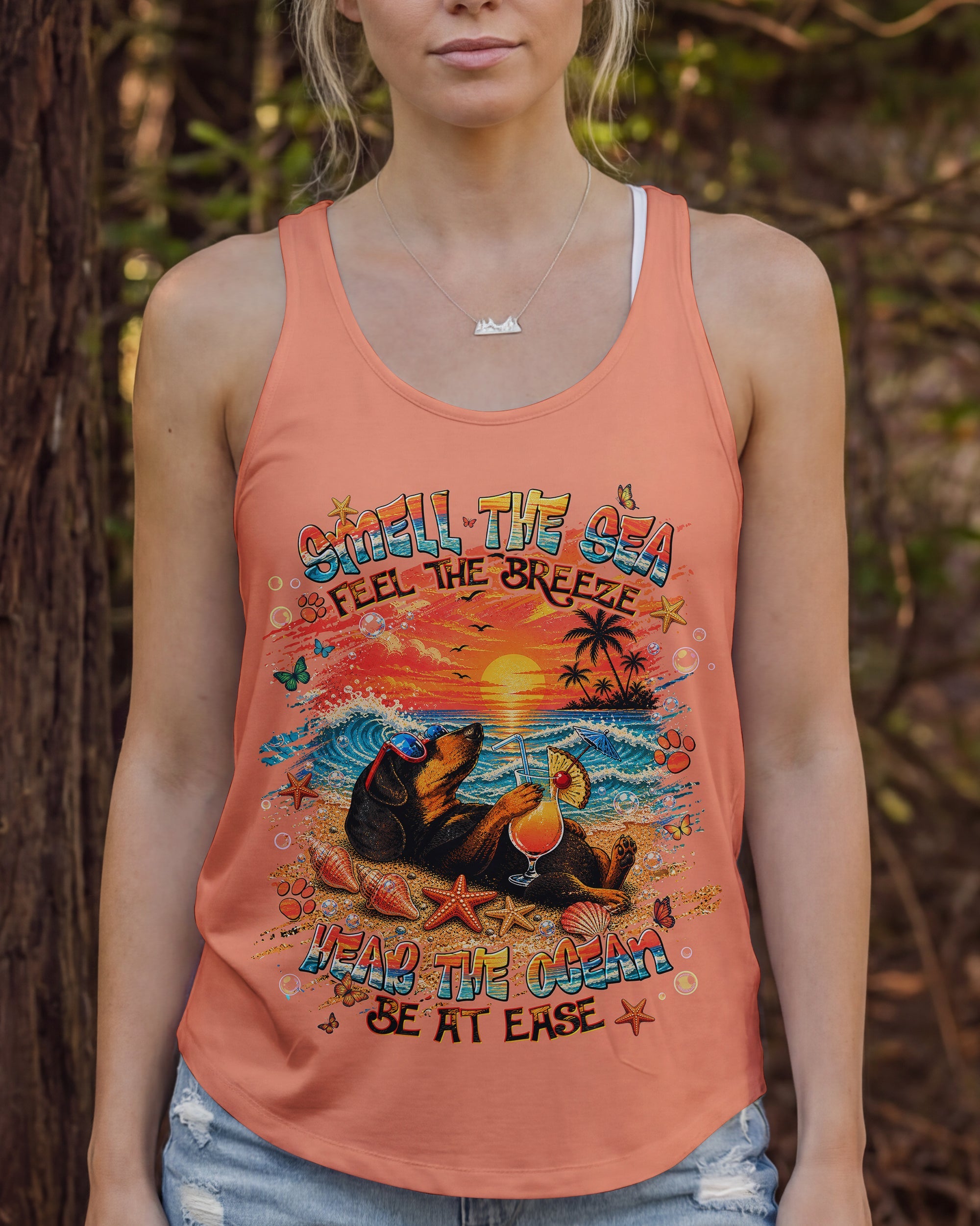 SMELL THE SEA FEEL THE BREEZE DACHSHUND DOG ALL OVER PRINT  - TLNT0506263