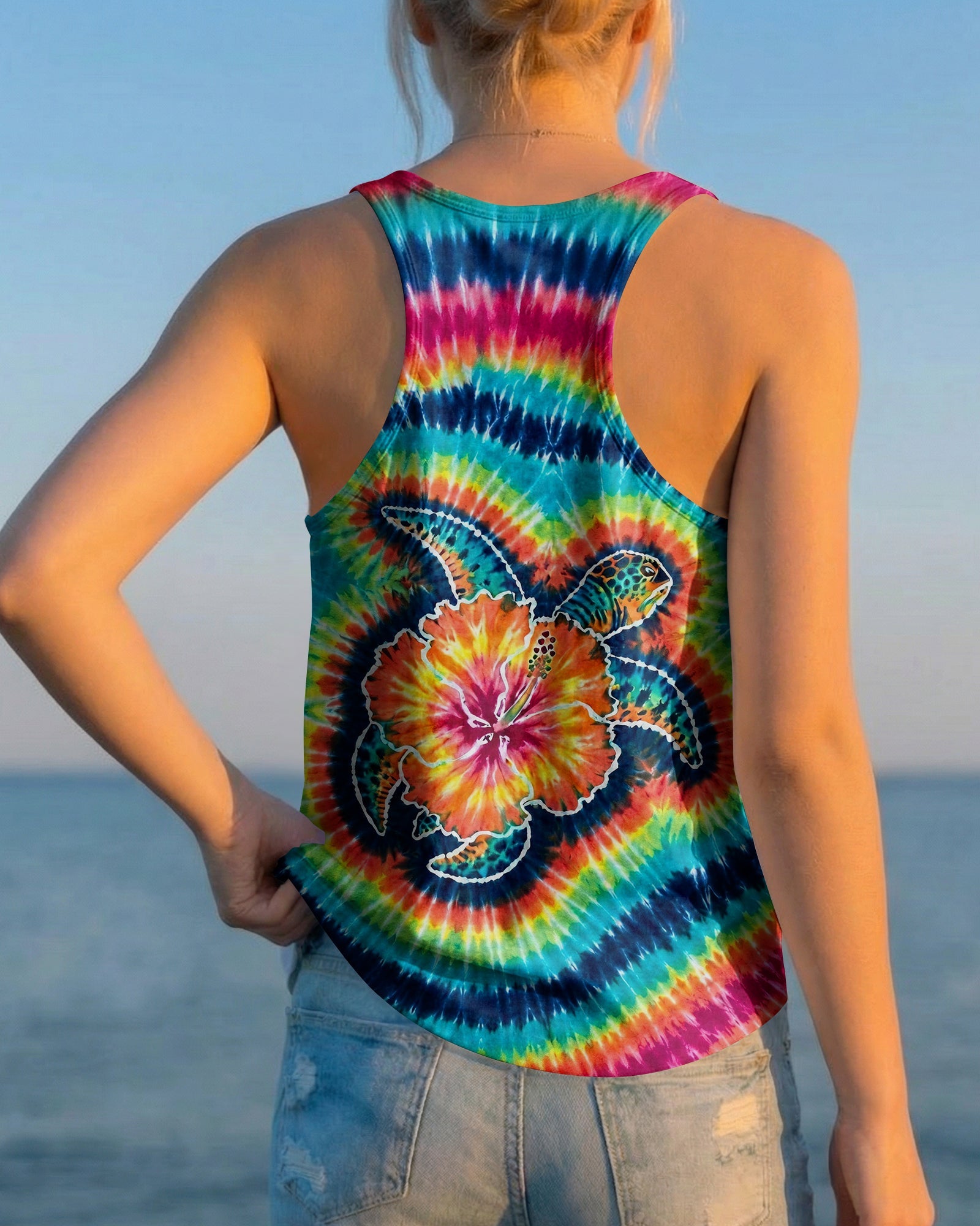 HIBISCUS SEA TURTLE SWIRL ALL OVER PRINT - TLHG1607262