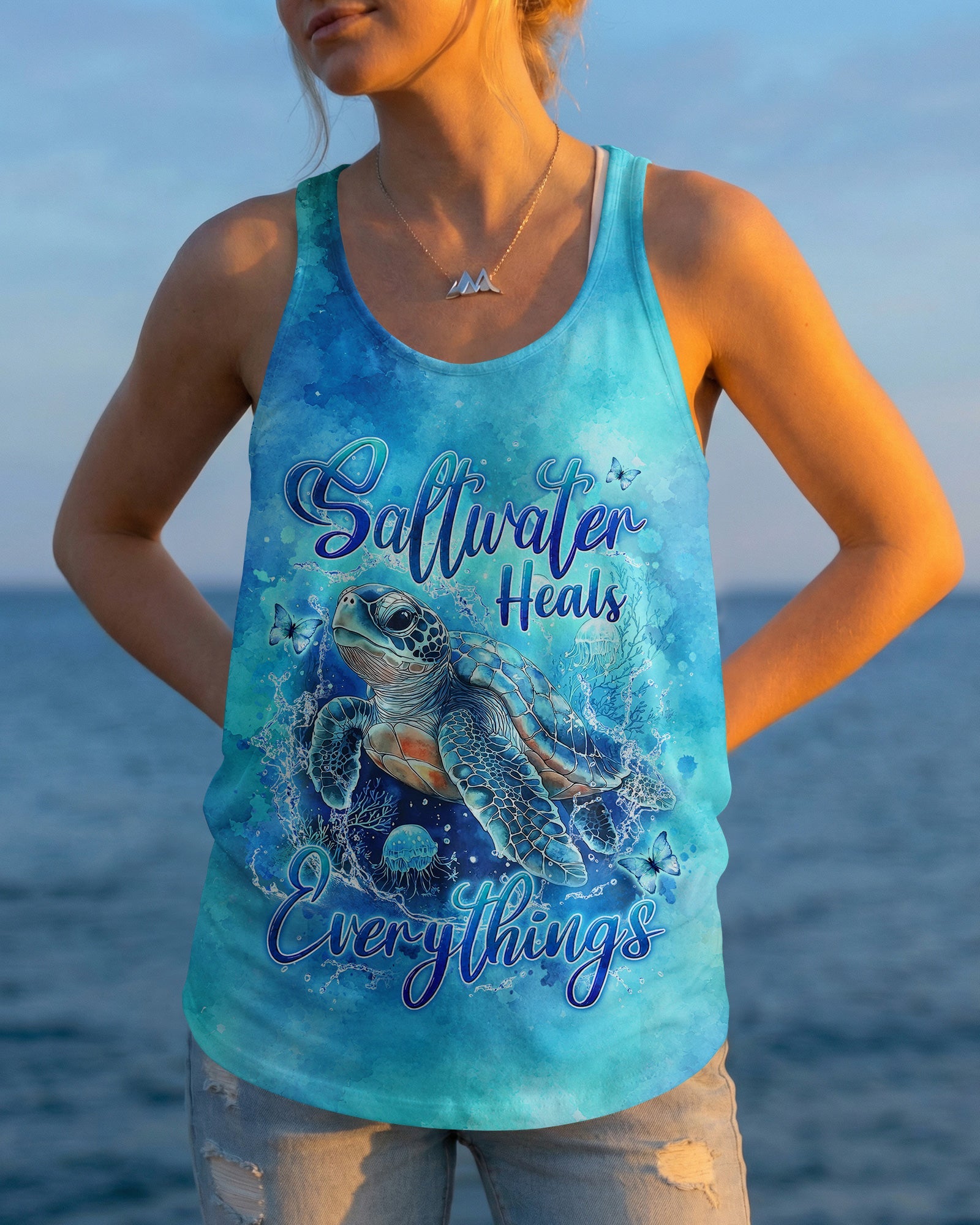 SALTWATER HEALS EVERYTHING TURTLE ALL OVER PRINT - TYLN0607263