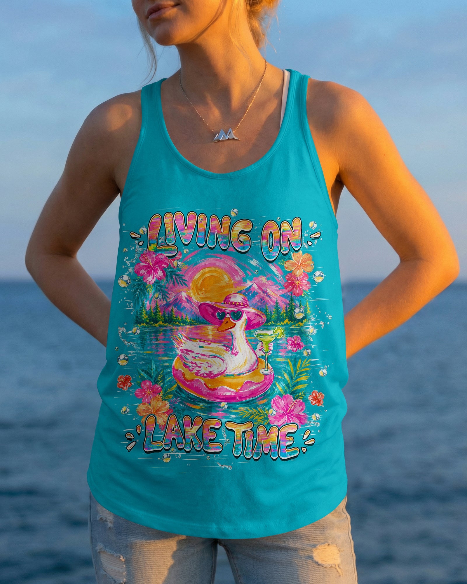 LIVING ON LAKE TIME GOOSE ALL OVER PRINT   - TLHN2205263