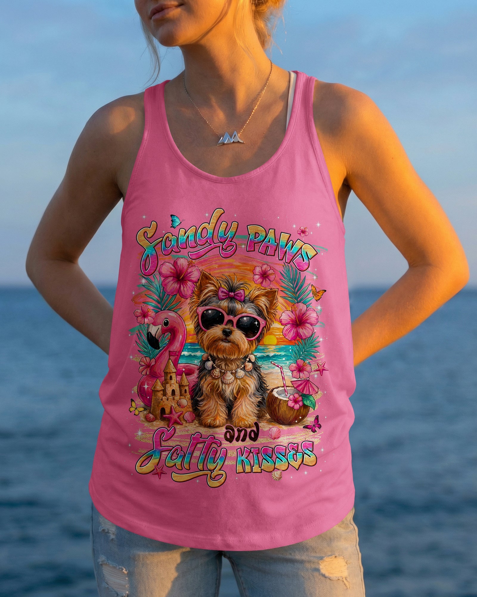 SANDY PAWS AND SALTY KISSES YORKSHIRE TERRIER DOG ALL OVER PRINT - TYLN2605261