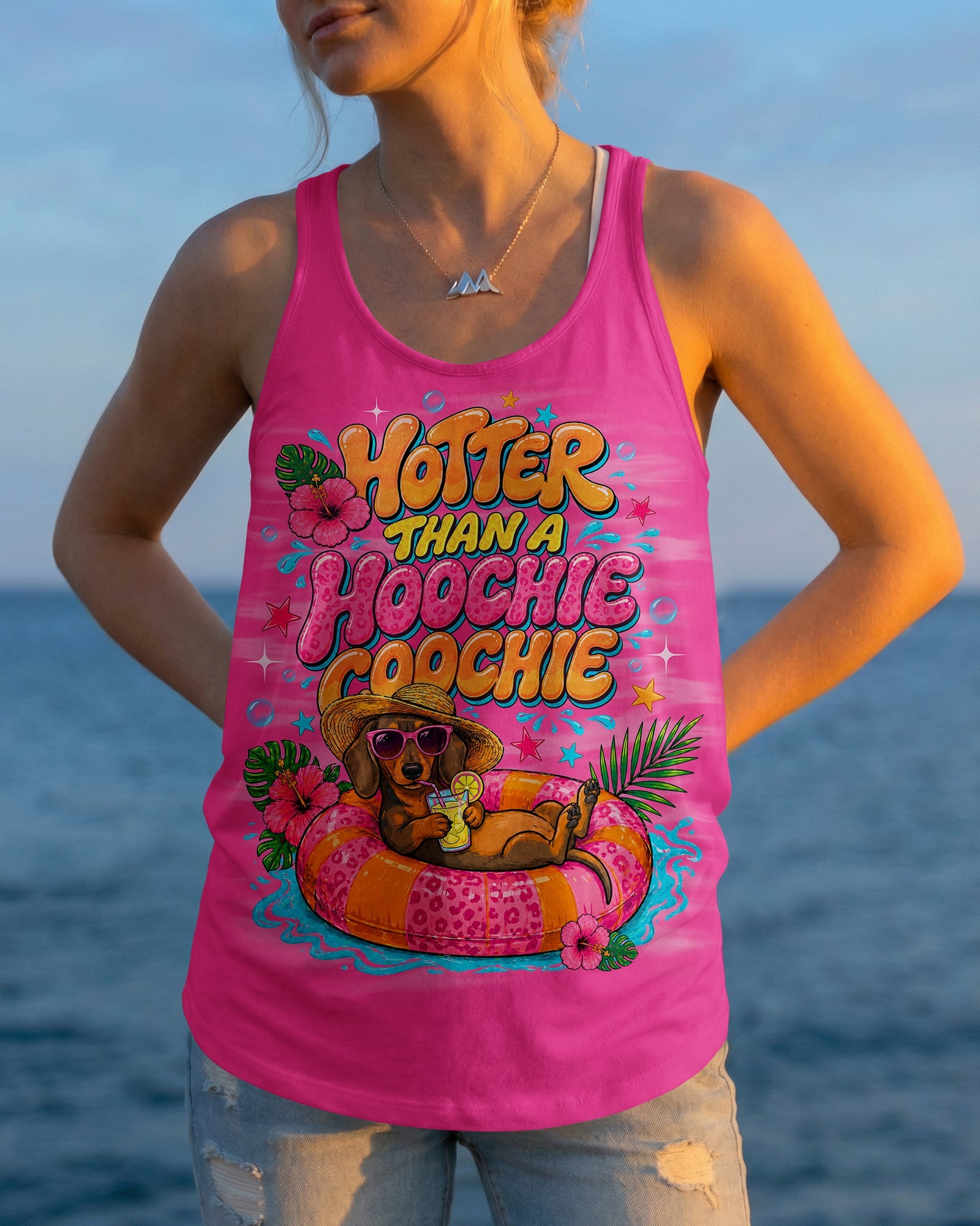 HOTTER THAN A HOOCHIE COOCHIE DACHSHUND DOG ALL OVER PRINT - TLNO1805262