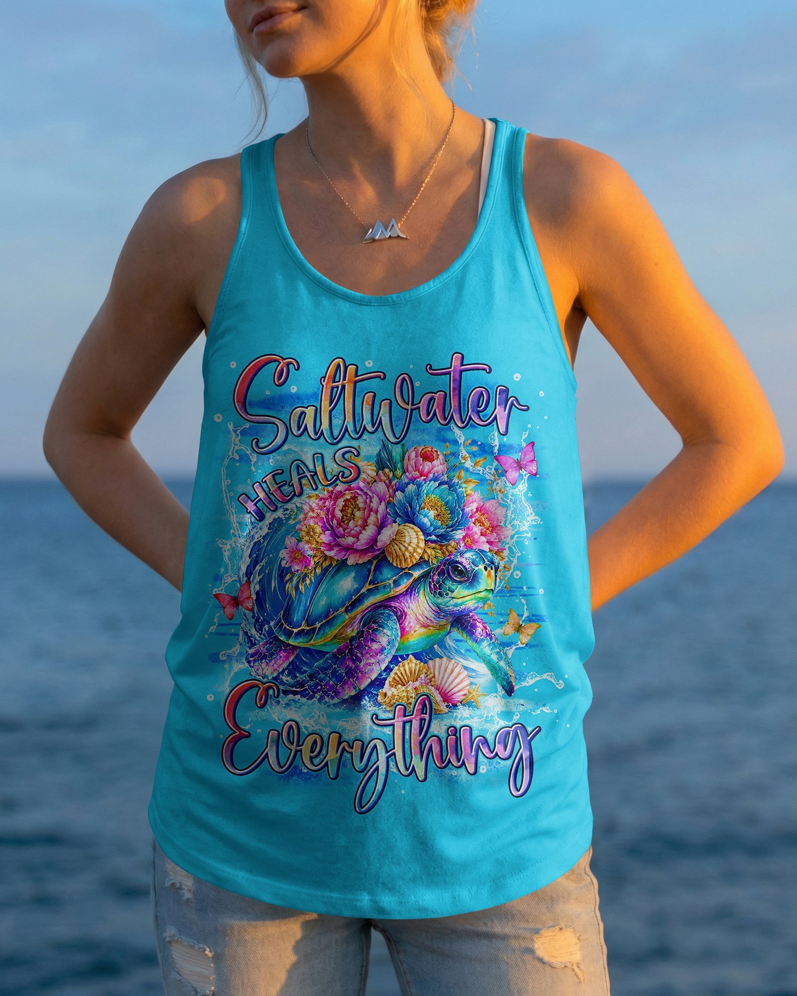 SALTWATER HEALS EVERYTHING TURTLE ALL OVER PRINT - TYLN0506263
