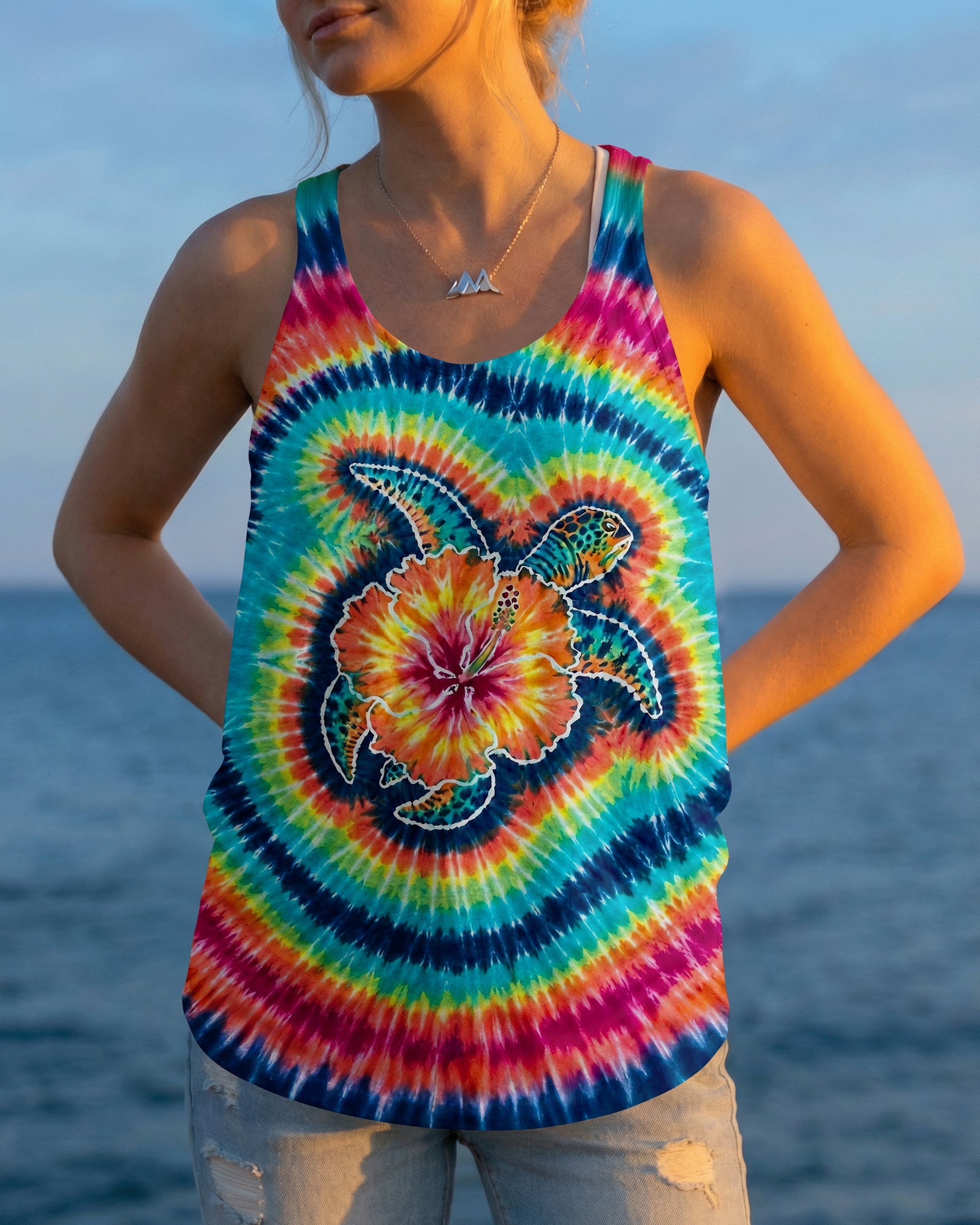 HIBISCUS SEA TURTLE SWIRL ALL OVER PRINT - TLHG1607262