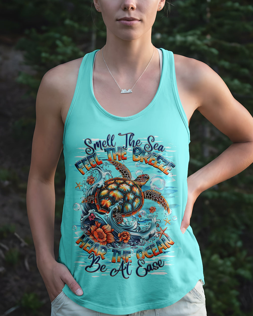 SMELL THE SEA FEEL THE BREEZE TURTLE  ALL OVER PRINT   - TLHG0406263