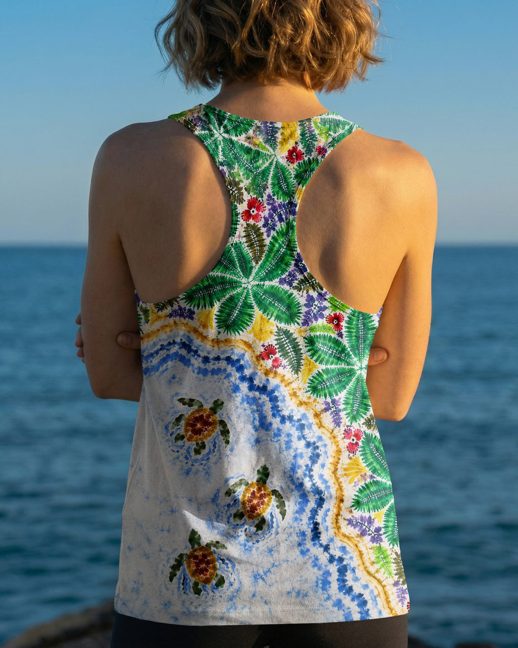 TROPICAL BEACH SAND TURTLES ALL OVER PRINT  - TLNT2506262