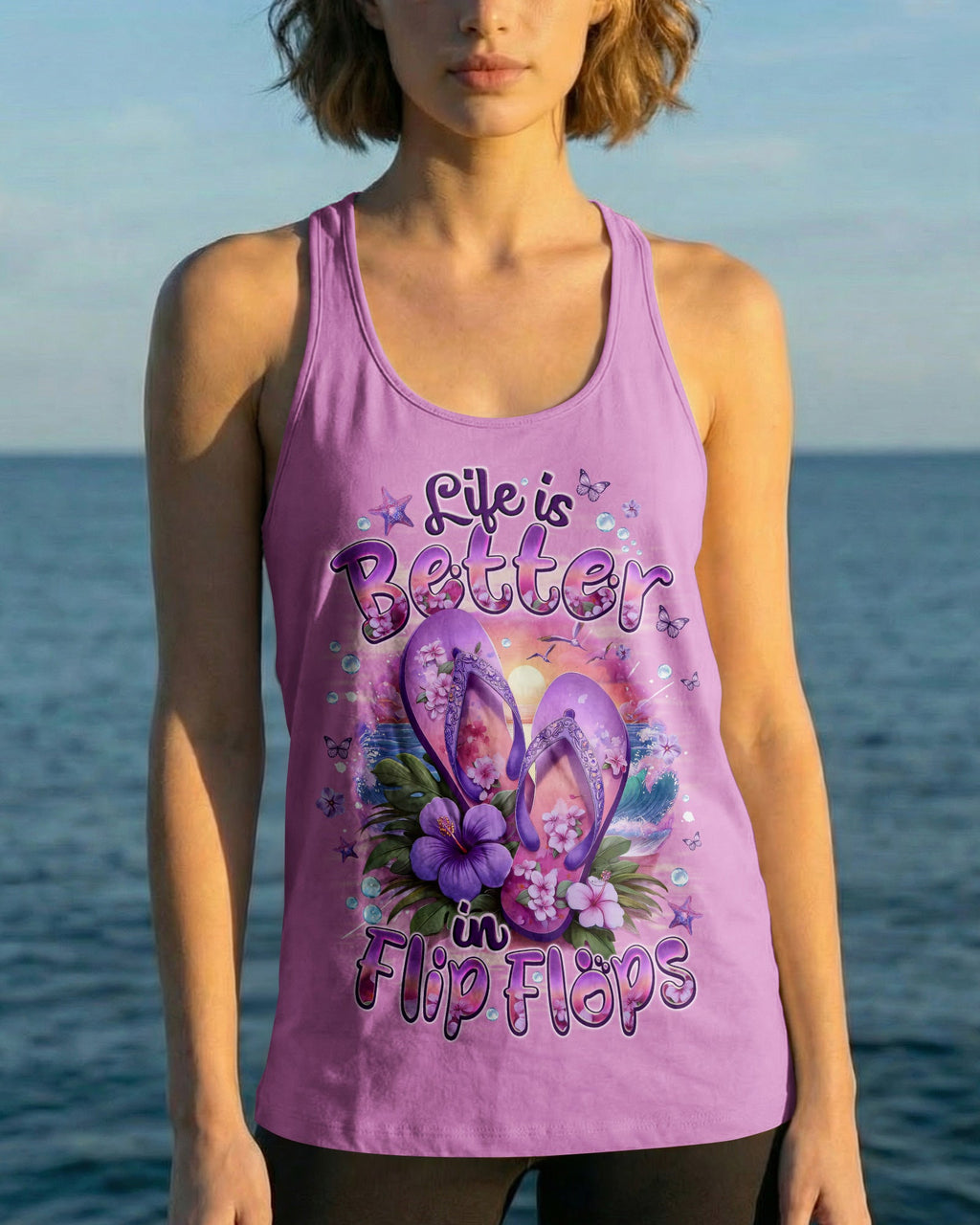 LIFE IS BETTER IN FLIP FLOPS ALL OVER PRINT - TYQY0704262