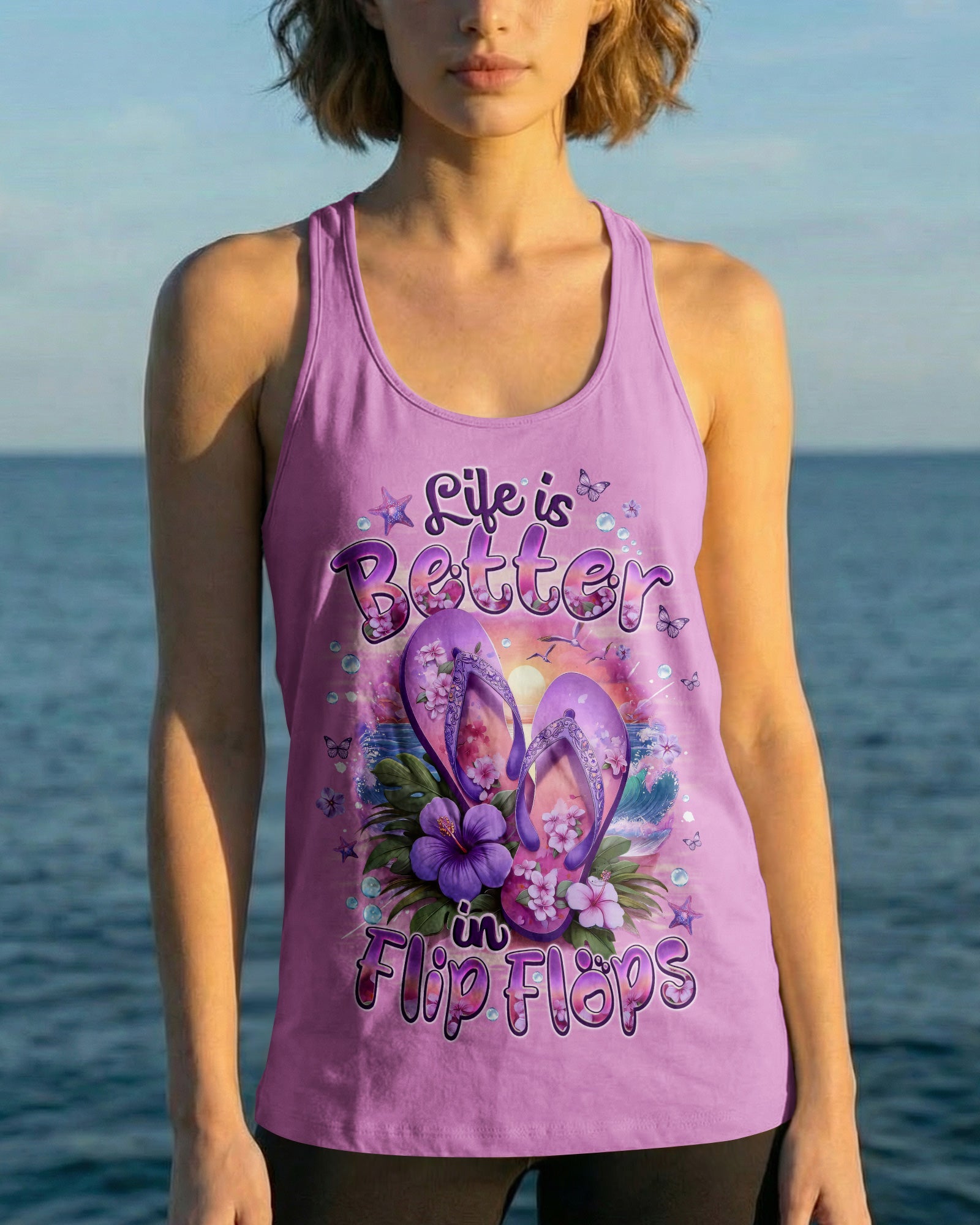 LIFE IS BETTER IN FLIP FLOPS ALL OVER PRINT - TYQY0704262