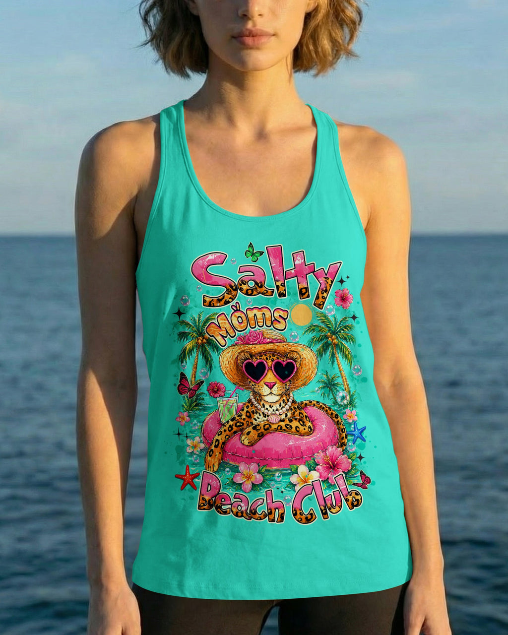 SALTY MOMS BEACH CLUB LEOPARD ALL OVER PRINT  - TLHN2705261