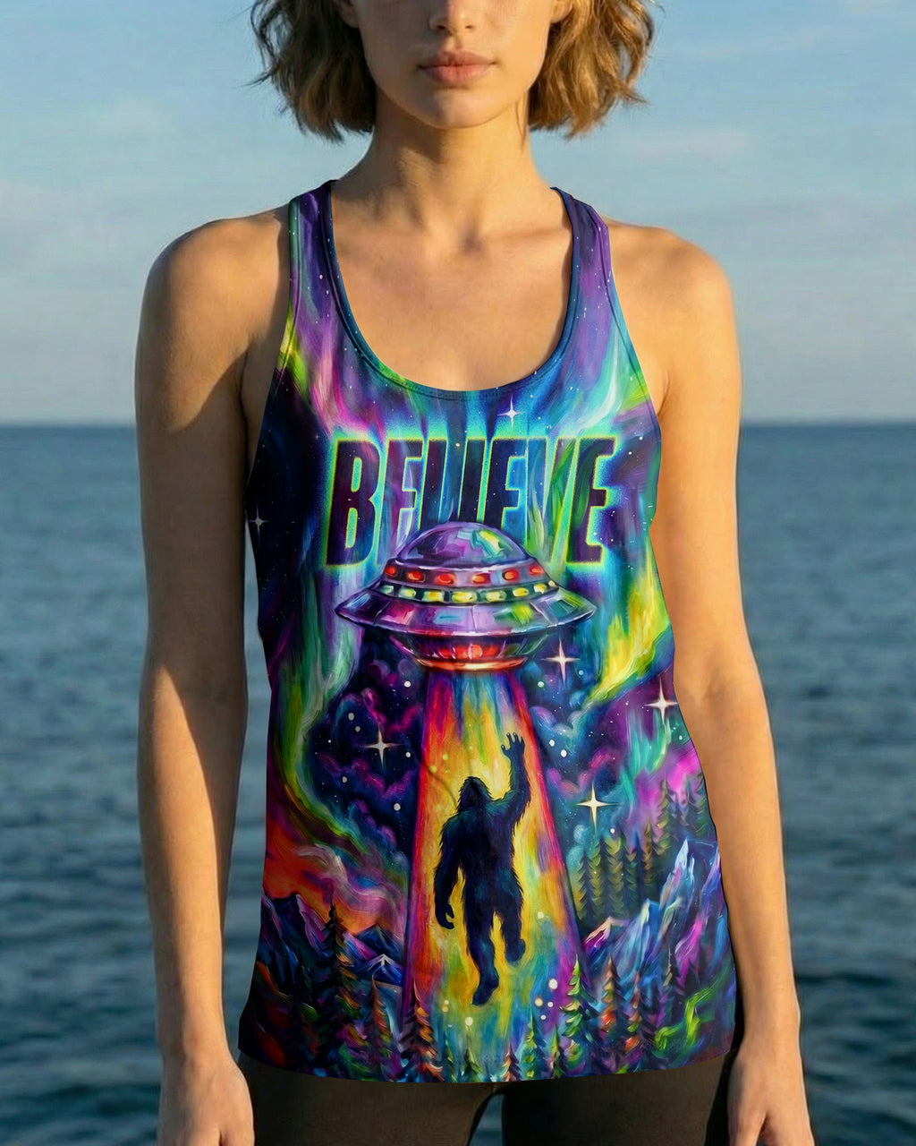 BELIEVE BIGFOOT UFO ABDUCTION ALL OVER PRINT - RI1305261