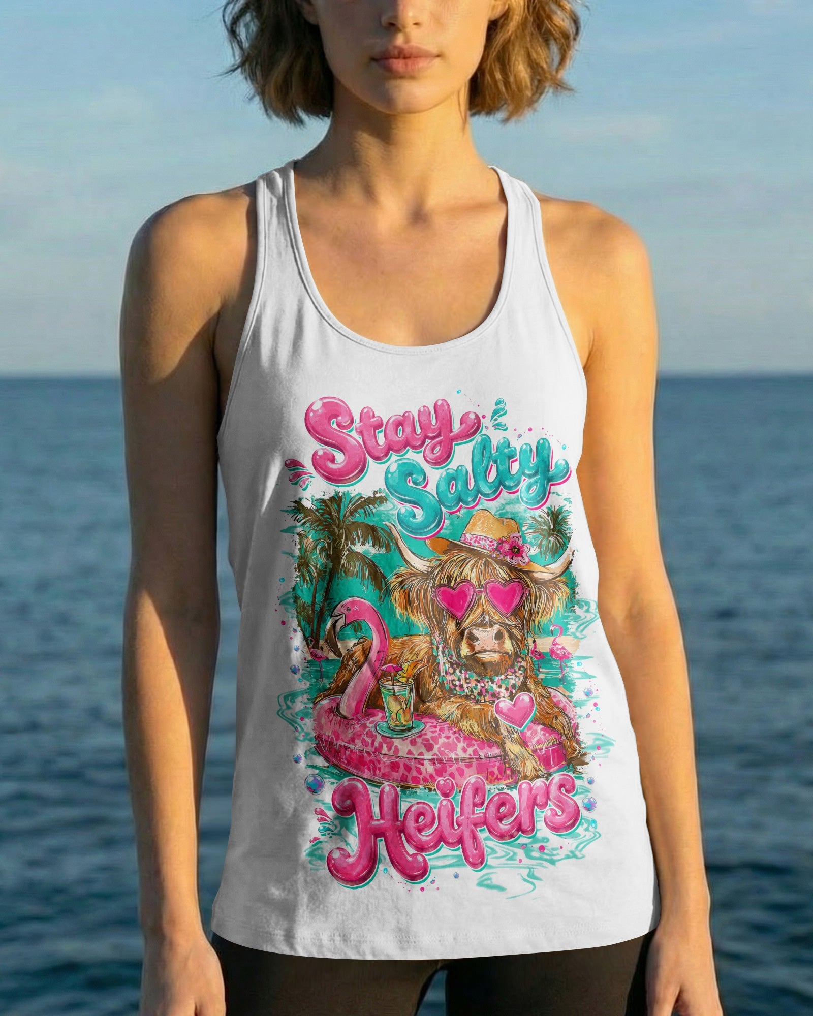 STAY SALTY HEIFERS COW BEACH ALL OVER PRINT  - TLTW1905261