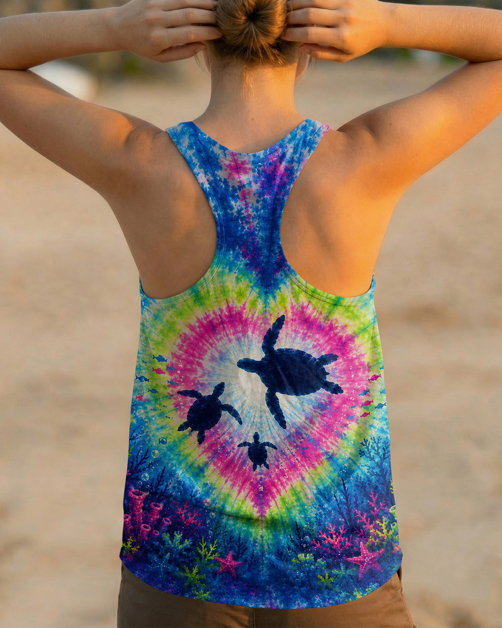 UNDERWATER TURTLES FAMILY HEART BURST ALL OVER PRINT  - TLNT2506261