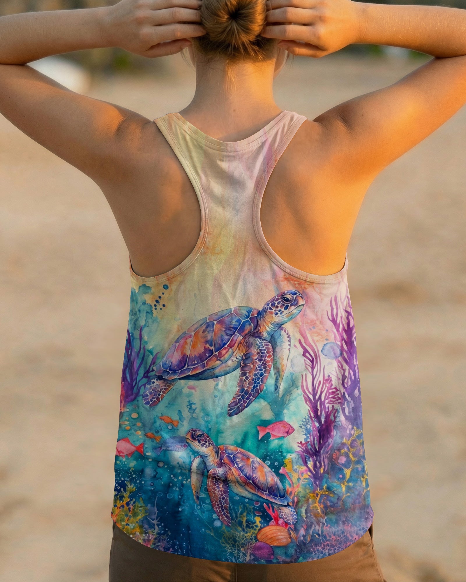SALTWATER HEALS EVERYTHING TURTLE ALL OVER PRINT  - TLHN2104261