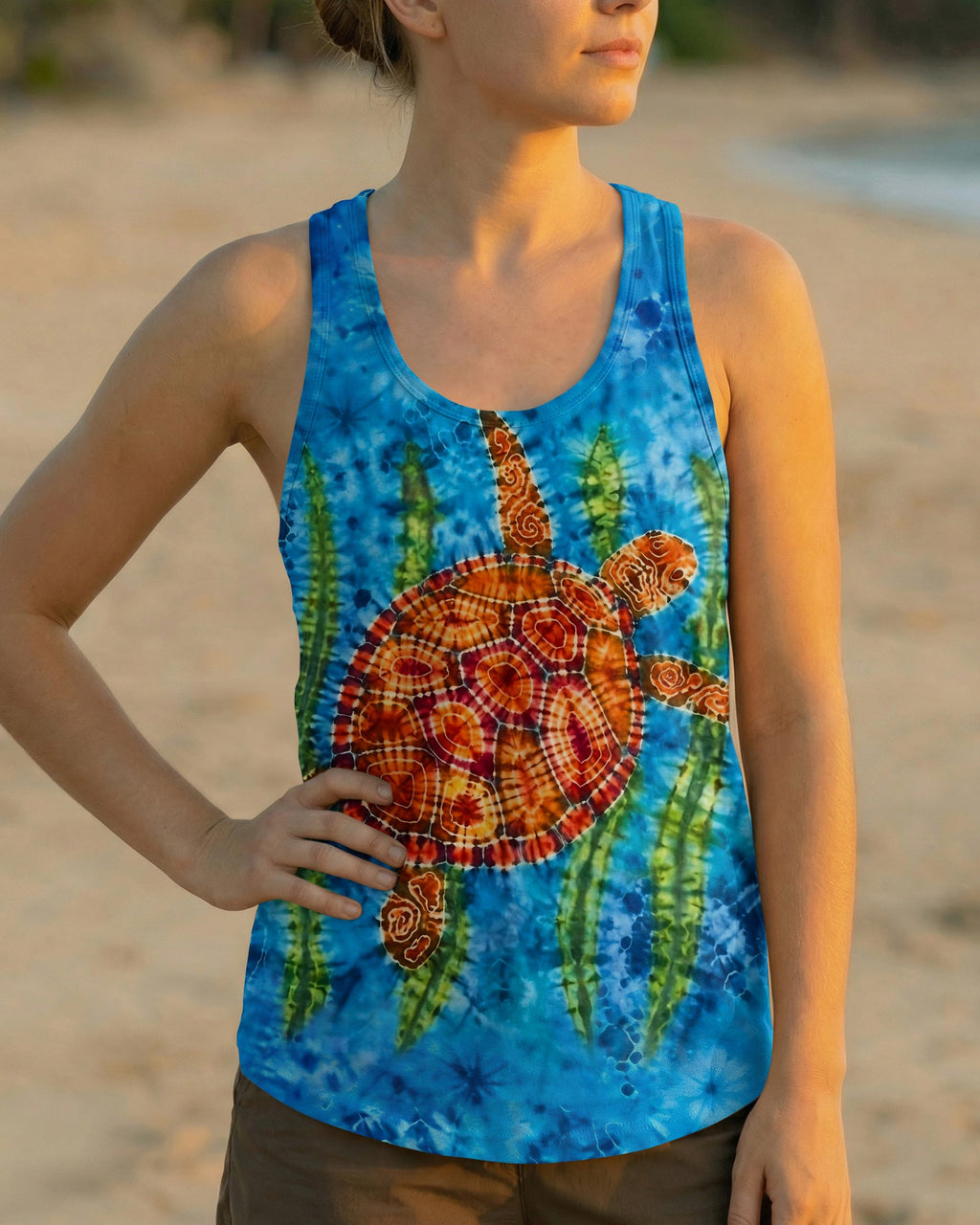 SEA TURTLE AND SEAWEED ALL OVER PRINT  - TLHG1604262