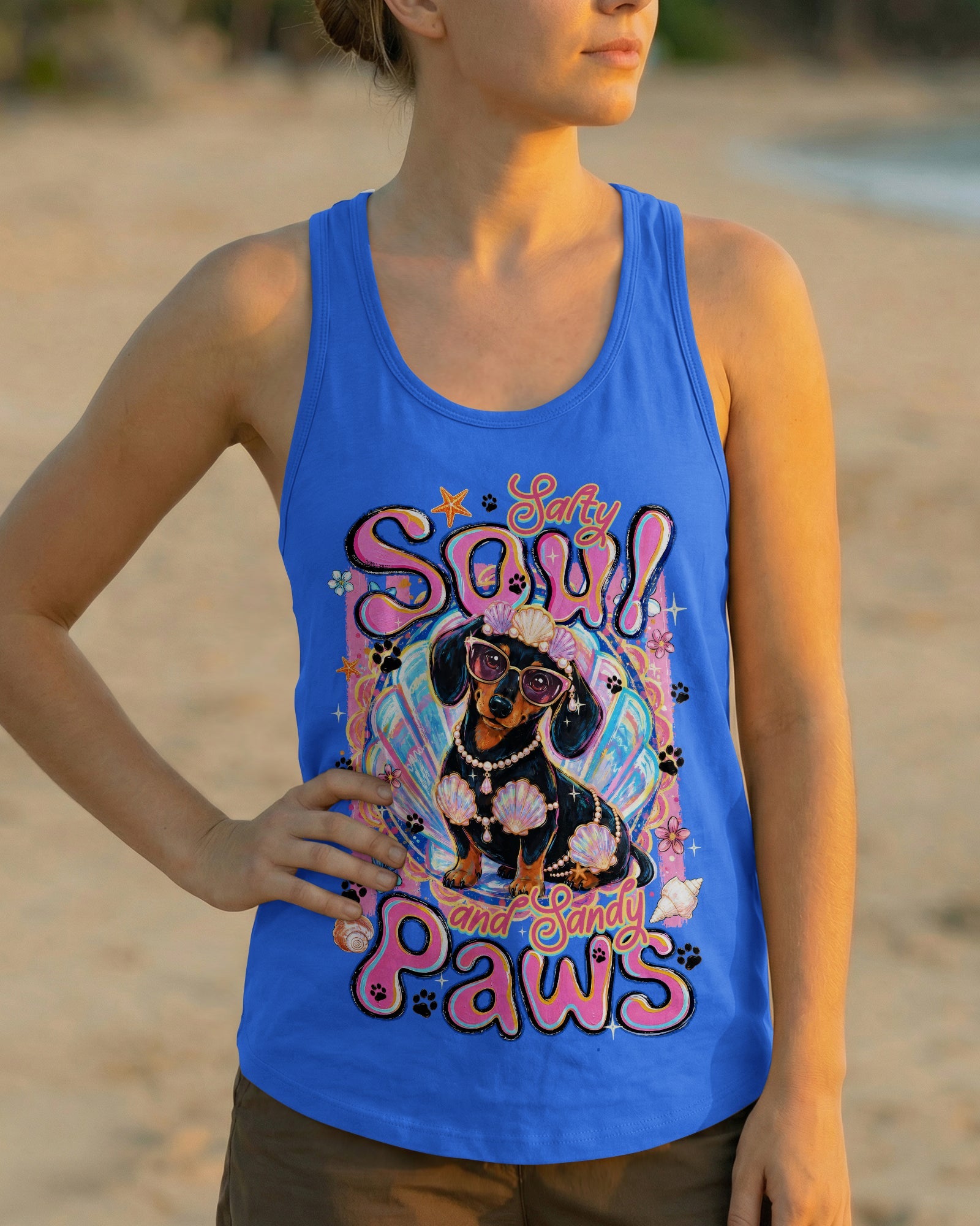 SALTY SOUL AND SANDY PAWS DACHSHUND DOG ALL OVER PRINT - TYQY0506263