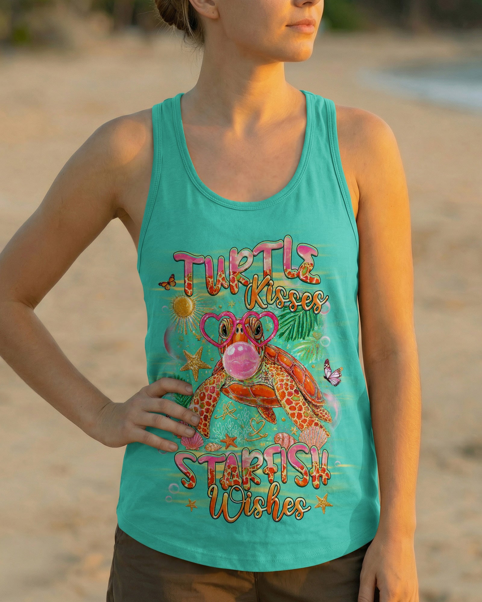 TURTLE KISSES STARFISH WISHES ALL OVER PRINT - TLHG0907263