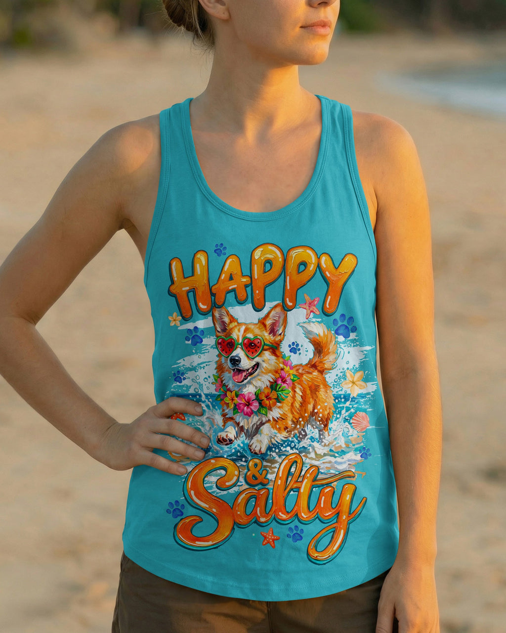 HAPPY AND SALTY CORGI DOG ALL OVER PRINT - TYQY2205261