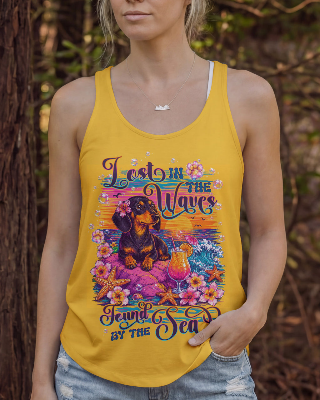 LOST IN THE WAVES DACHSHUND DOG ALL OVER PRINT - TLTW22805264