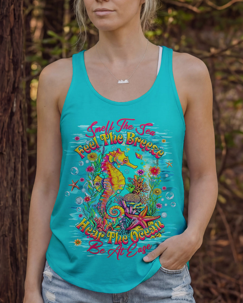 SMELL THE SEA FEEL THE BREEZE SEAHORSE  ALL OVER PRINT - TLHG1206262