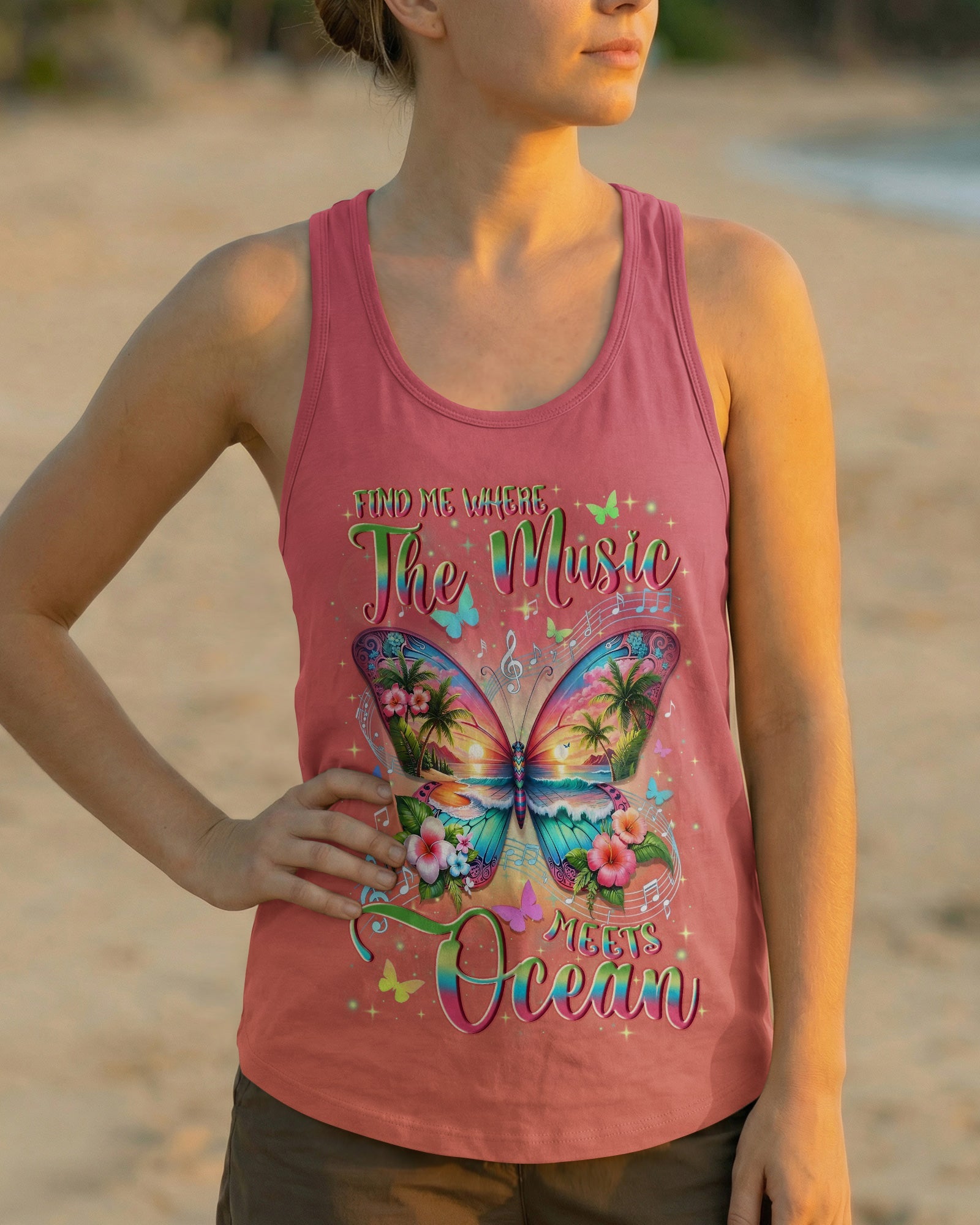 FIND ME WHERE THE MUSIC MEETS THE OCEAN BUTTERFLY ALL OVER PRINT - TYLN0704262