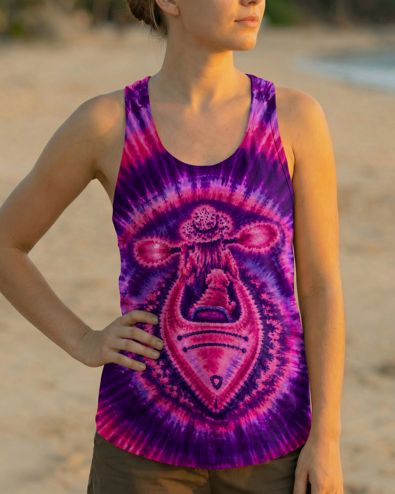 KAYAK GIRL WITH DOG BURST ALL OVER PRINT - TLNO0207265