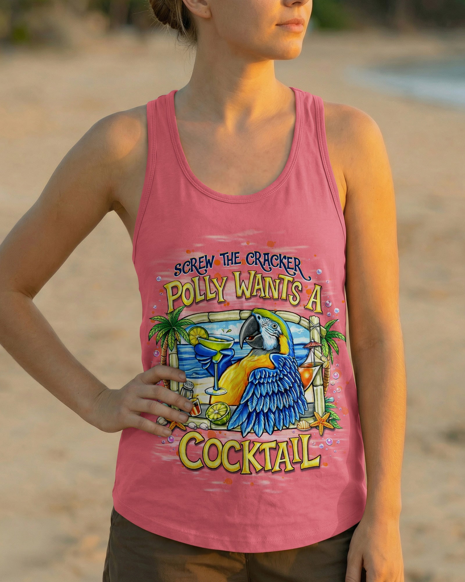 POLLY WANTS A COCKTAIL PARROT ALL OVER PRINT  - TLNT1404262