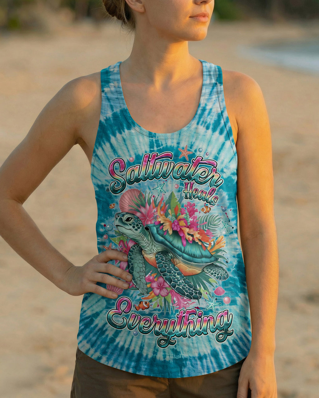 SALTWATER HEALS EVERYTHING TURTLE ALL OVER PRINT - TYQY0904261