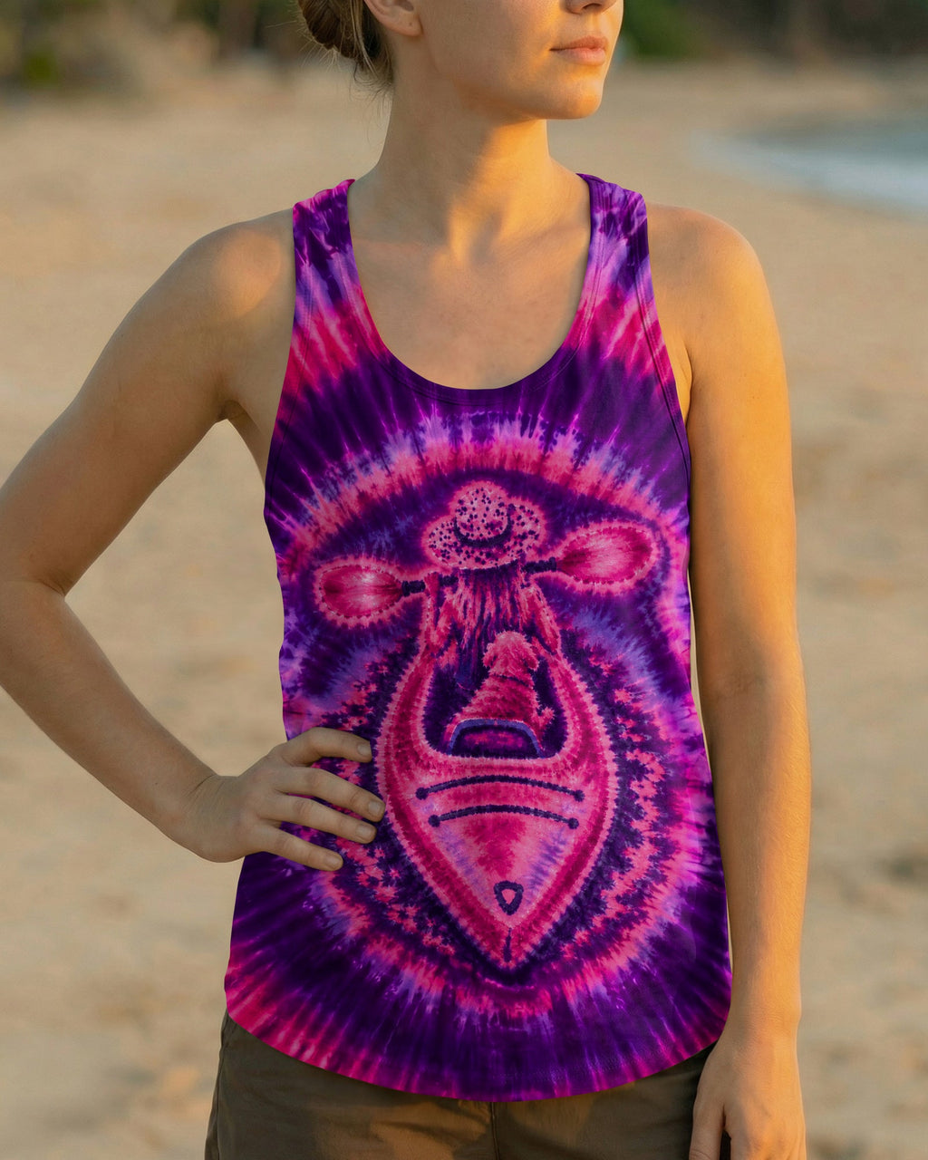 KAYAK GIRL WITH DOG BURST ALL OVER PRINT - TLNO0207265