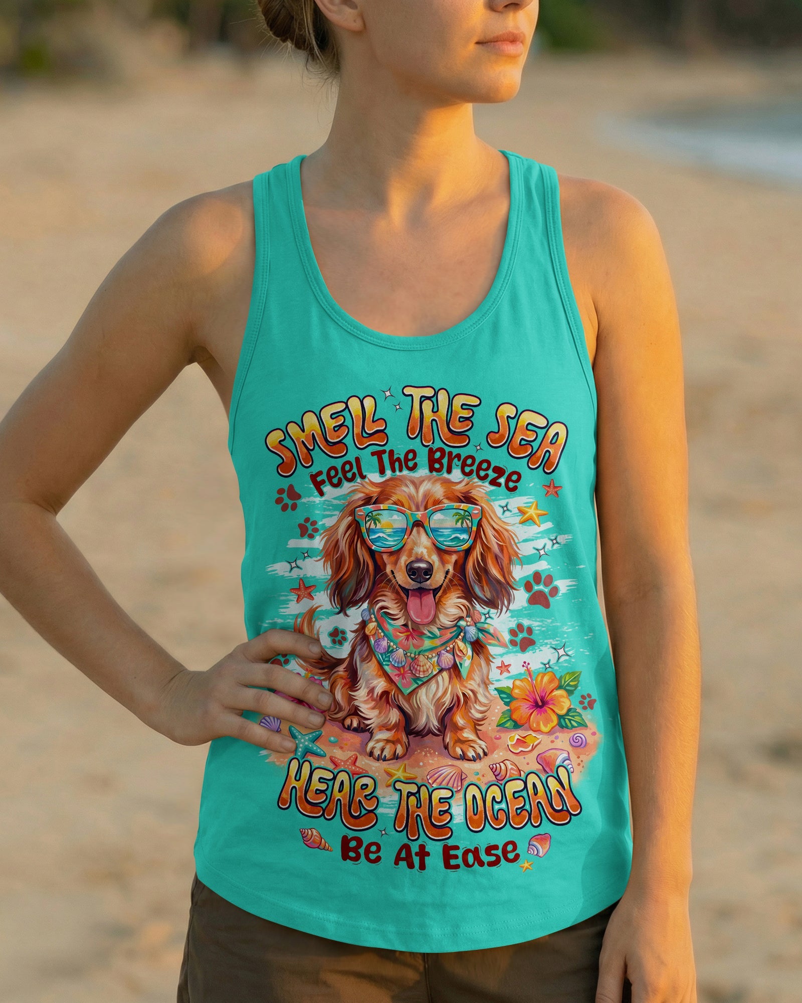 SMELL THE SEA DACHSHUND LONG HAIR DOG ALL OVER PRINT - TYPQ0906263