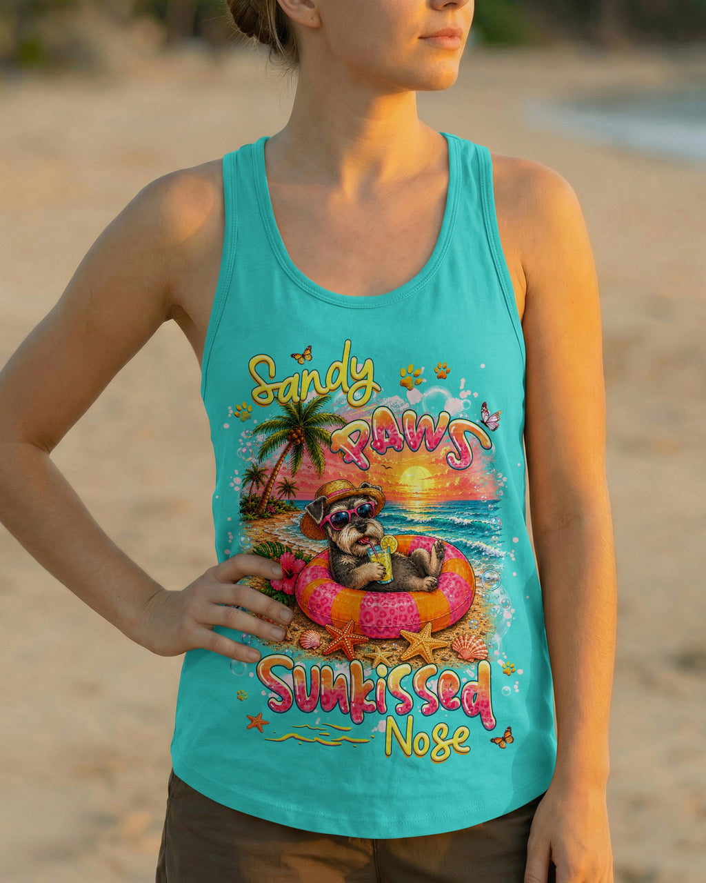 SANDY PAWS SUNKISSED NOSE SCHNAUZER DOG ALL OVER PRINT -  TLHG1905262