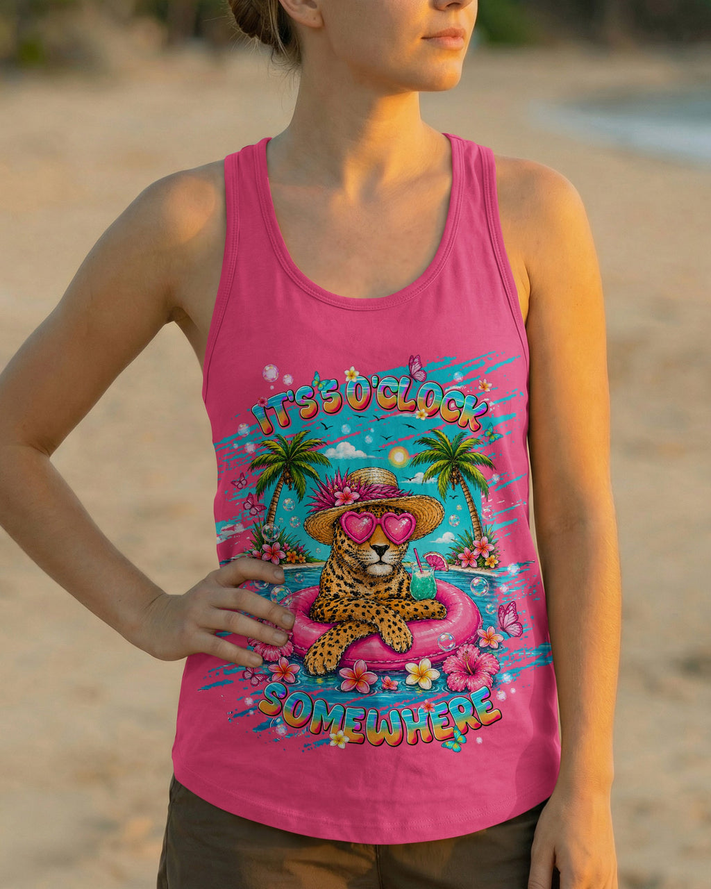 IT'S 5 O'CLOCK SOMEWHERE LEOPARD ALL OVER PRINT  - TLNT2605261