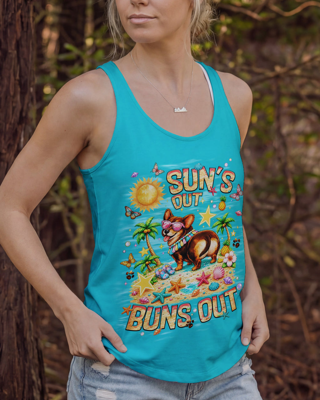 SUN'S OUT BUNS OUT CORGI  DOG ALL OVER PRINT   - TLNT0906252