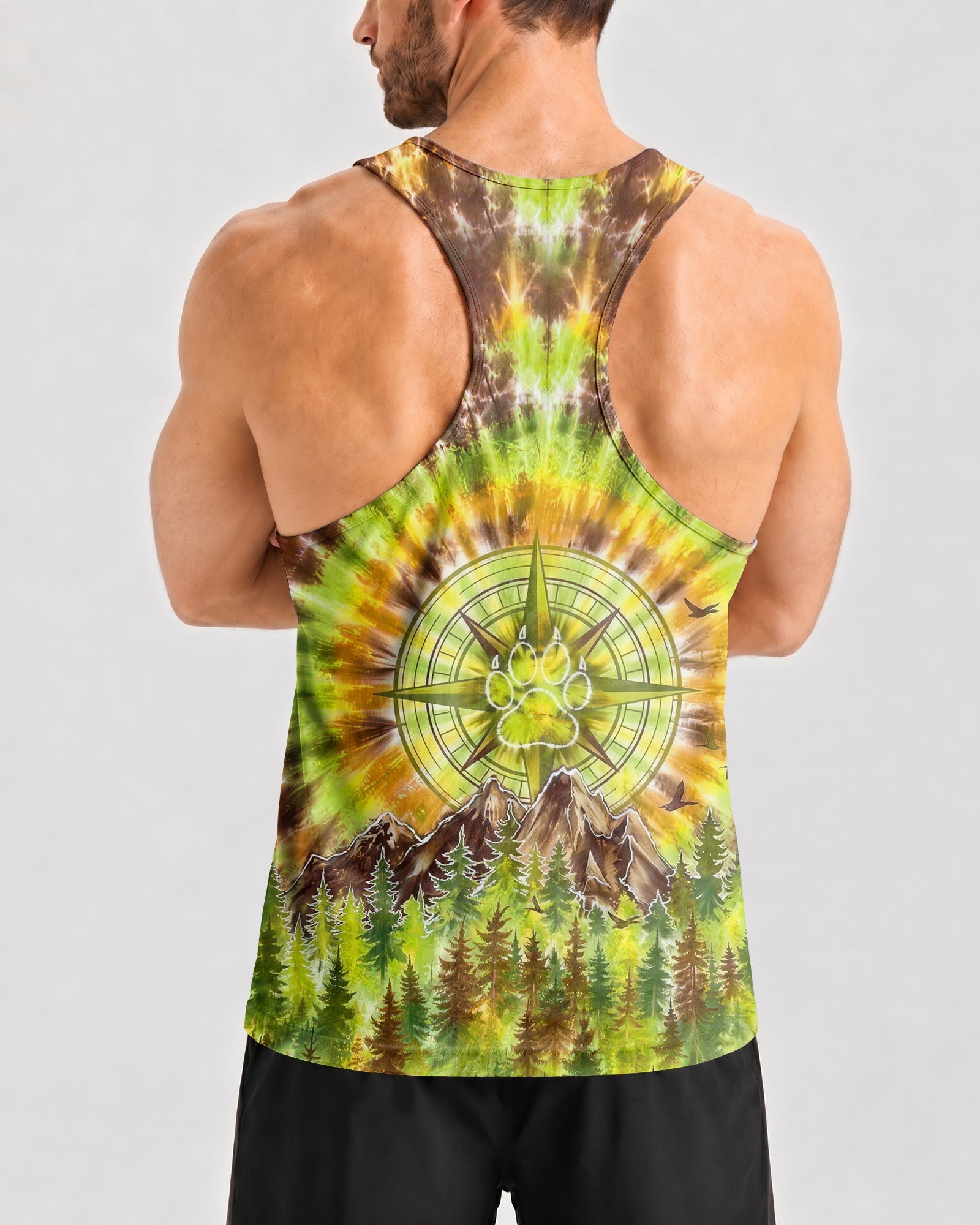 THOSE WHO WANDER WITH DOGS PAW PRINT COMPASS SWIRL ALL OVER PRINT  - TLHG0607261
